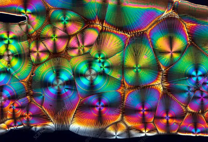 Kristallen onder gepolariseerd licht.